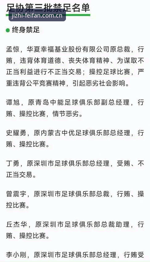 中国足协第三批禁足名单全面解析：65人被罚，终身禁赛与行业整顿深度解读